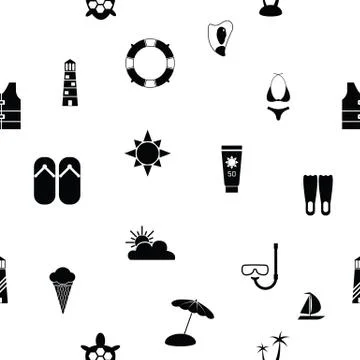 Beach seamless pattern background icon. Stock Illustration