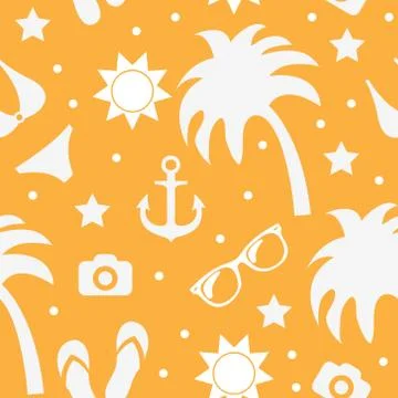 Beach seamless texture, summer background, season, beach, vector illustration Stock Illustration