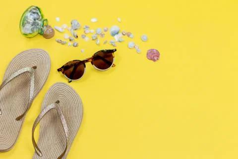 Beach set with copy space available Stock Photos