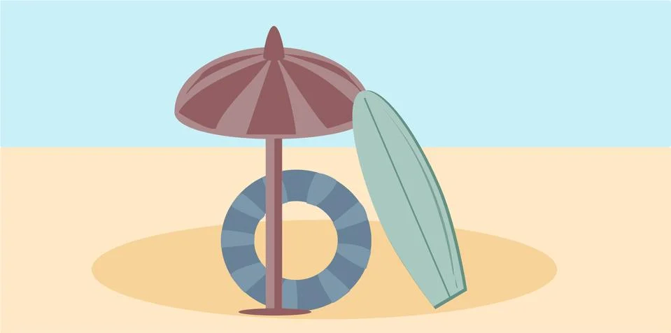 Beach set for relaxation Stock Illustration