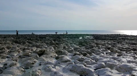 The beach at the Seven sisters Stock Footage 62947272