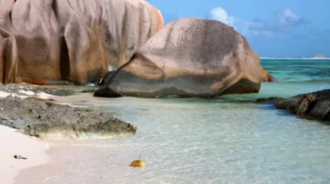 Beach of Seychelles Stock Footage 24612235