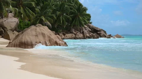 Beach Seychelles Stock Footage 60575373