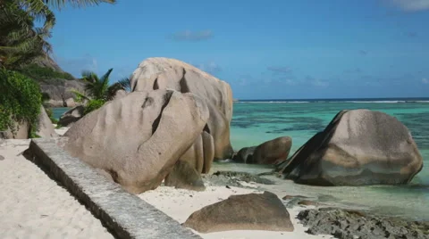 Beach at Seychelles Stock Footage 60699393