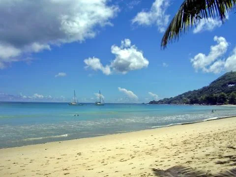 Beach on Seychelles 스톡 사진