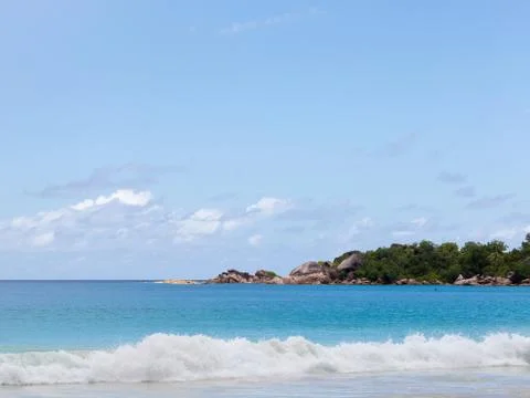 Beach in the seychelles Stock Photos
