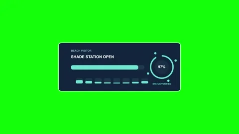Beach Shade Station Open Status Green Screen Overlay Stock Footage 344731582