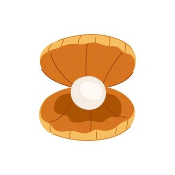 Beach shell pearl cartoon vector illustration Stock Illustration