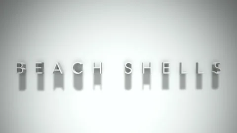 Beach shells 3D title animation white text on a white background Stock Footage 299758379