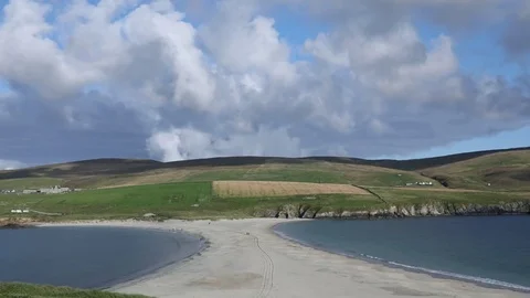 Beach at Shetland Island Stock Footage 83782880