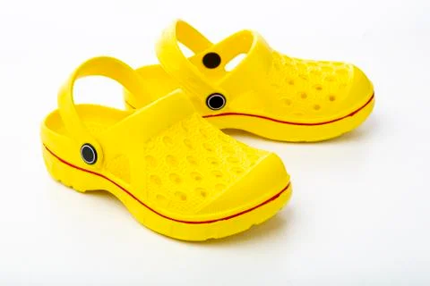 Beach shoes isolated on a white background Stock Photos