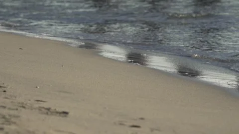 Beach shore with small slow motion waves 스톡 동영상 293932105