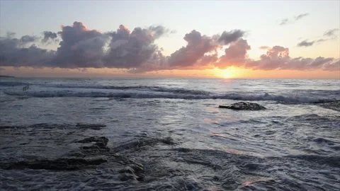 Beach Shore Sunrise Video stock 223798581