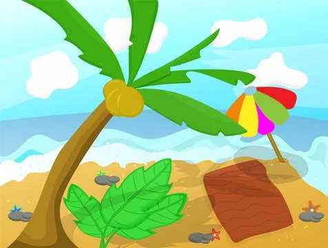 Beach shore view Stock Illustration