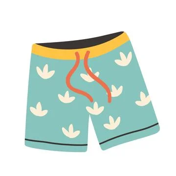 Beach shorts, summer short vector in flat style. Summer element. Flat vector of Stock Illustration