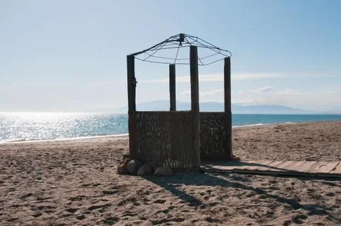Beach shower 스톡 사진