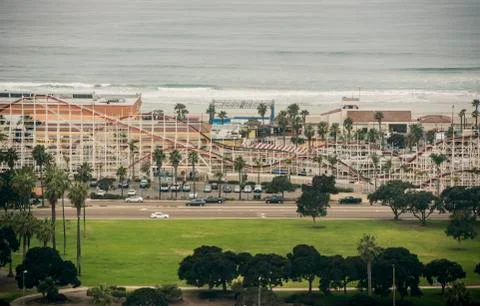 Beach Side Roller Coaster Stock Photos