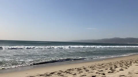 Beach Side Strong Waves Stock Footage 147560641