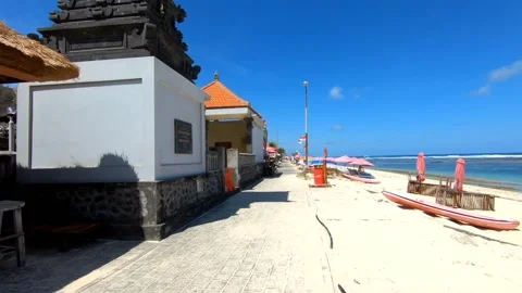 Beach Side View At Beautiful Beach Bali Stock Footage 170647714