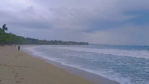 Beach Side View At Beautiful at Kuta Beach Bali Stock Footage 170648452