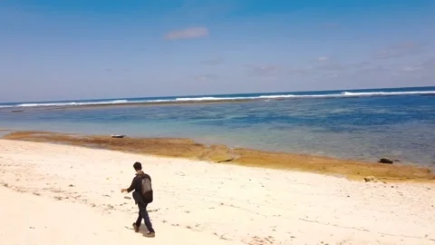 Beach Side View At Beautiful at Pandawa Beach Bali Stock Footage 170646502
