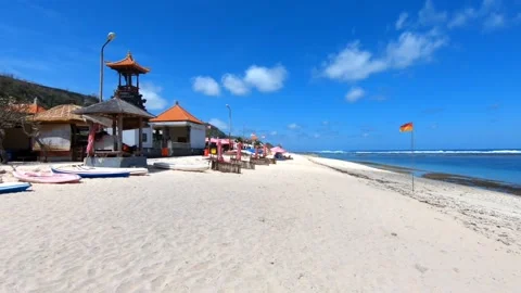 Beach Side View At Beautiful at Pandawa Beach Bali Stock Footage 170648115