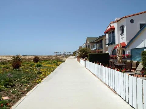 Beach sidewalk Stock Photos