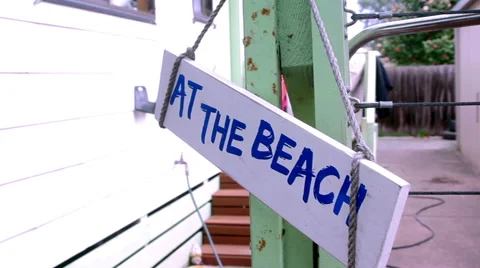 At The Beach Sign Stock Footage 67198244