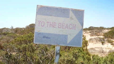 To the beach sign Stock Footage 92474453