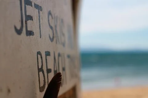 Beach sign Stock Photos