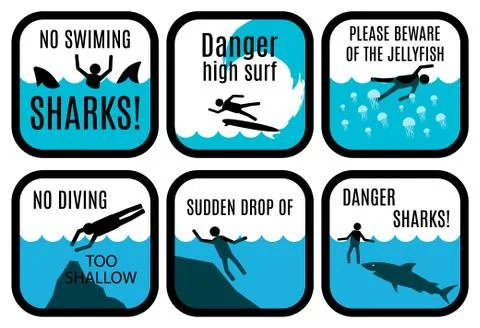Beach signs Stock Illustration