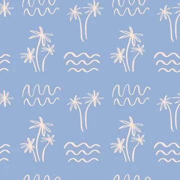 Beach simple boho seamless pattern イラスト素材