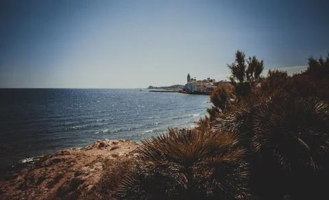 The beach of Sitges, Spain Stock Photos