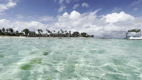 Beach sky clouds ocean coast 03 Stock Footage 152038363