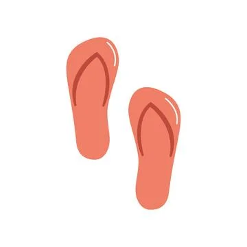 Beach slippers flat vector illustration isolated on white background Stock Illustration