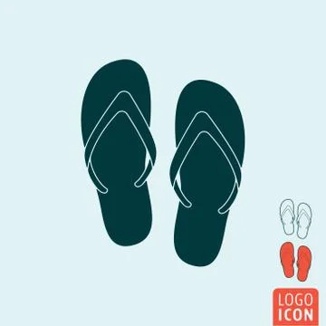Beach slippers icon isolated Stock Illustration
