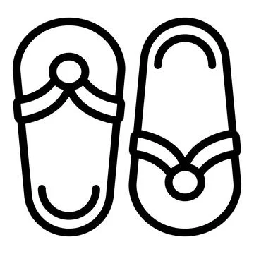 Beach slippers icon outline vector. Sea vacation Stock Illustration