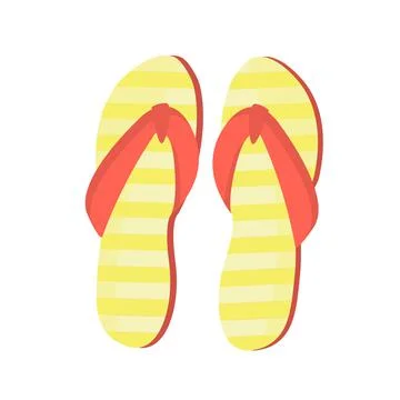 Beach slippers isolated on white background. Vector illustration Stock Illustration