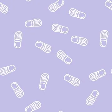 Beach slippers line vector seamless pattern Stock Illustration