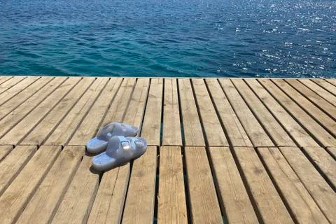 Beach slippers 스톡 사진