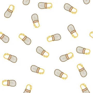 Beach slippers vector seamless pattern Illustrazione stock