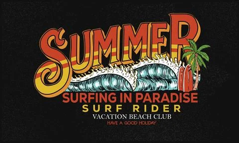 Beach slogan typography artwork. Stock Illustration