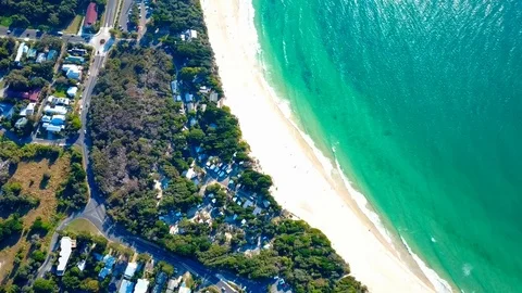 Beach in a small town. Stock Footage 95898321