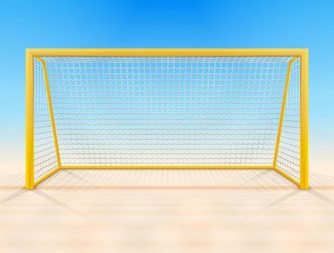 Beach soccer goal post with net, front view Stock Illustration