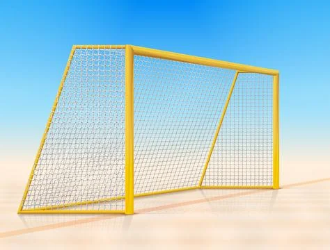 Beach soccer goal post with net, side view Stock Illustration