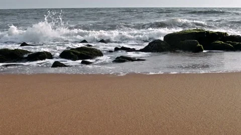 Beach soft tide wave Stock Footage 52945785