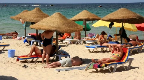 Beach in Sousse, Tunisia Video stock 775224