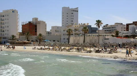Beach in Sousse, Tunisia Stock-Footage 777261