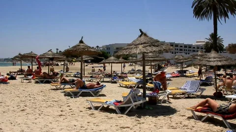 Beach in Sousse, Tunisia Video stock 778981