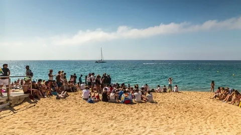 On the beach in Spain Stock Footage 76206661